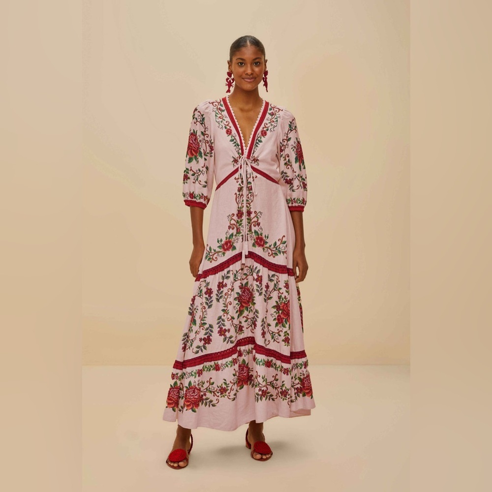 NWT FARM Rio Pink Floral Maxi Dress - Picture 4 of 11